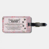 Rosa Service-HundeFoto Identifikation Gepäckanhänger (Rückseite horizontal)