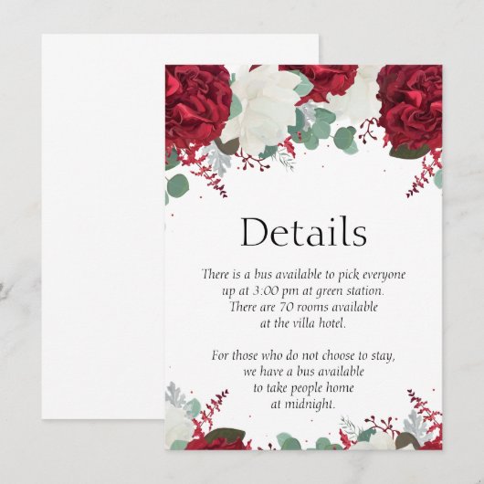 Rosa-Set 15 Details Einladung (Vorne/Hinten)