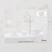 Rosa Set mit Tee- und Krumpffolien-Blume Postkarte (Rückseite)