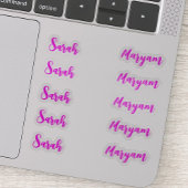 (Rosa Set von 10) Eleganter Name des Skripts Aufkleber