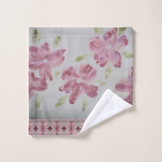 Rosa Shabby Chic Badhandtuch Set (Waschlappen)