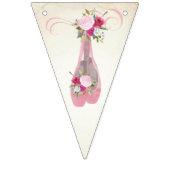 Rosa Shabby Chic Blumenballett Slippers Wimpelkette (Dritte Fahne)