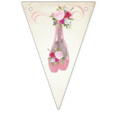 Rosa Shabby Chic Blumenballett Slippers Wimpelkette (Zweite Fahne)