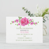 Rosa Shabby Chic Bridal Dusche Einladung (Stehend Vorderseite)