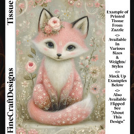 Rosa Shabby Chic Fox mit Blume DL2L Decoupage Seidenpapier