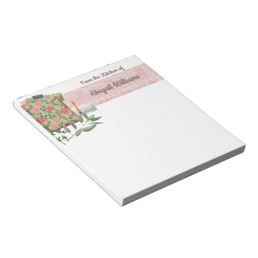 Rosa Shabby Chic Küche Notepad Notizblock (angewinkelt)