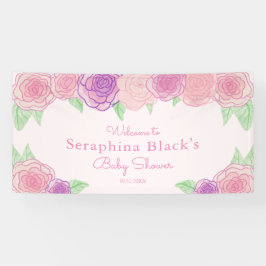 Rosa Shabby Chic Rose Kinderdusche Banner