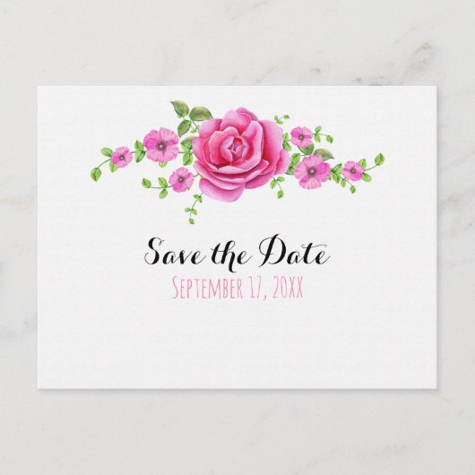 Rosa Shabby Chic Save the Date Verlobung Postkarte (Vorderseite)