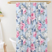Rosa Shabby Chic und weiße Blume Duschvorhang