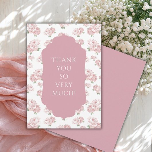 Rosa Shabby Chic Vintag Dankeskarte