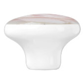 Rosa Shabby Chic Weiß Holz Bauernhof Blumen Keramikknauf (Seitenansicht)