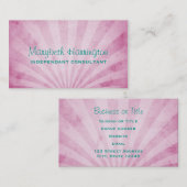 Rosa Shabby-Textur Sonnenrochen Visitenkarte (Vorne/Hinten)