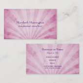 Rosa Shabby Textur Streifen Sonnenstrahlen Visitenkarte (Vorne/Hinten)