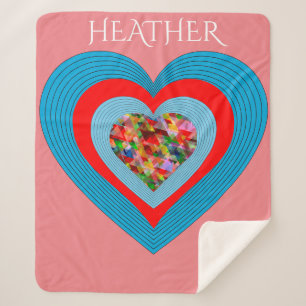 Rosa Sherpa-Decke mit personalisiertem Namen Sherpadecke