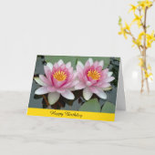 Rosa sich hin- und herbewegende karte (Gelbe Blume)