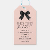 Rosa Sie bindet das Brautparty des Knochenknollens Geschenkanhänger (Vorderseite)