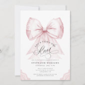 Rosa Sie bindet das Brautparty des Knotens Einladung (Vorderseite)