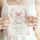 Rosa Sie bindet das Brautparty des Knotens Einladung