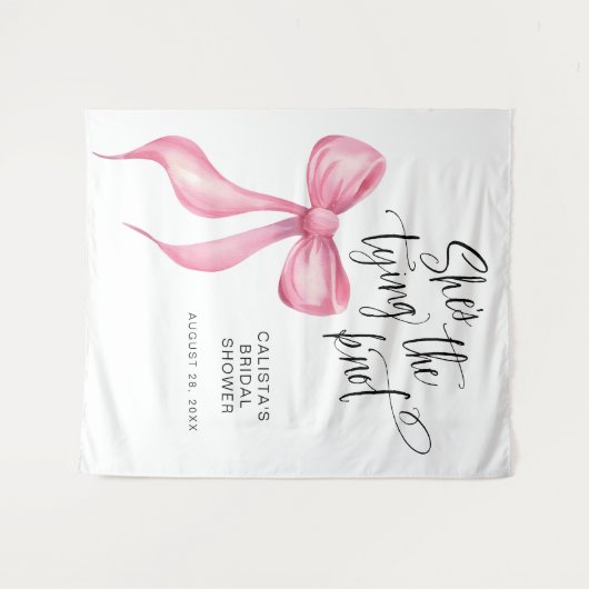 Rosa Sie bindet den Hintergrund des Knochen-Brautp Wandteppich (Vorderseite (Horizontal))