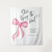 Rosa Sie bindet den Hintergrund des Knochen-Brautp Wandteppich (Vorderseite)