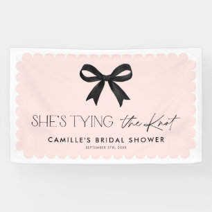 Rosa Sie bindet den Knotenknochen-Hintergrund Banner