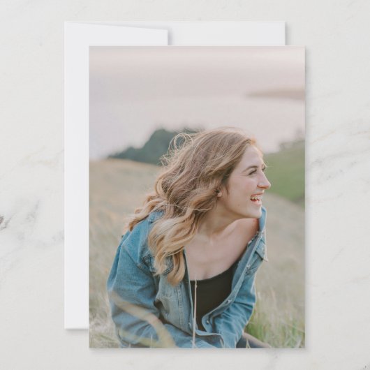 Rosa Sie glaubt Graduierungspartei Einladung (Rückseite)