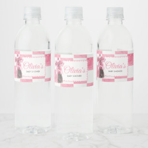 Rosa Sie ist bereit, Baby Shower zu platzen Wasserflaschenetikett