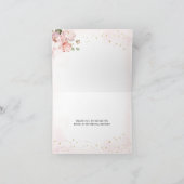 Rosa Sie ist vom Markt abgeklungen Brautparty Dankeskarte (Innenseite)