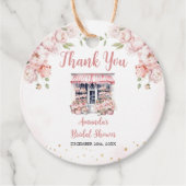 Rosa Sie ist vom Markt Brautparty Danke Geschenkanhänger (Vorderseite)