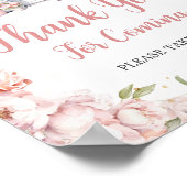 Rosa Sie ist vom Markt Brautparty Danke Poster (Ecke)