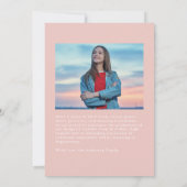 Rosa Sie tat es Abschluss Foto Ankündigung (Rückseite)