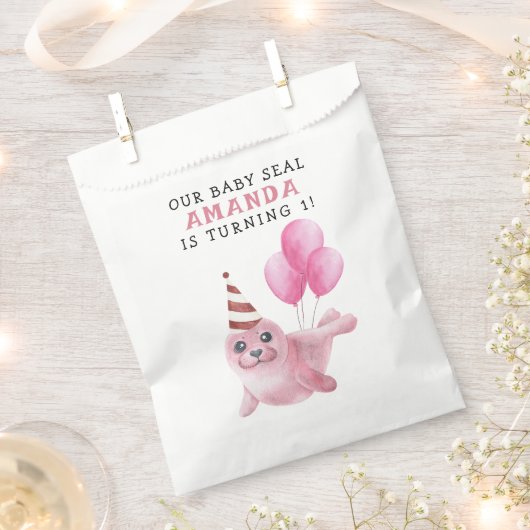 Rosa Siegel 1. Geburtstag unter dem Meer Geschenktütchen (Ausgeschnitten)