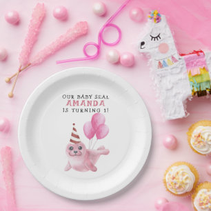 Rosa Siegel 1. Geburtstag unter dem Meer Pappteller