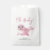 Rosa Siegel Babydusche Geschenktütchen (Vorderseite)