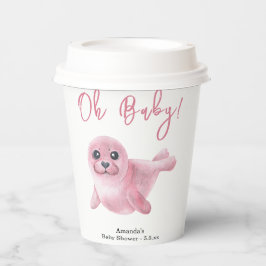 Rosa Siegel Babydusche Pappbecher