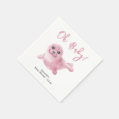 Rosa Siegel Babydusche Serviette (Ecke)