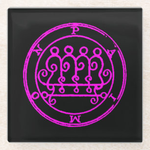 Rosa Siegel von Paimon Dämonologie Sigil Glasuntersetzer