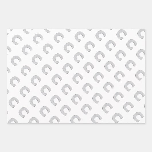 Rosa Silber Buchstabe C Geschenkpapier Set (Vorderseite 3)