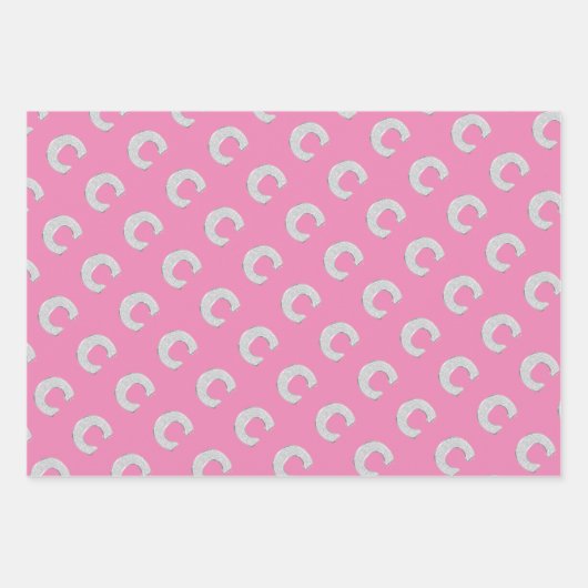 Rosa Silber Buchstabe C Geschenkpapier Set (Vorderseite)