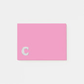 Rosa Silber Buchstabe C Post-it Klebezettel (Vorderseite)