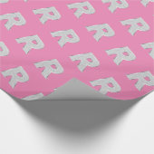 Rosa Silber Buchstabe R Geschenkpapier (Ecke)