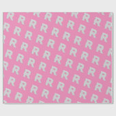 Rosa Silber Buchstabe R Geschenkpapier (Flach)