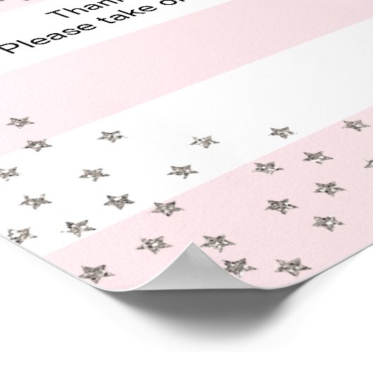 Rosa Silber-Duschdekor bevorzugt Tafelschild Poster (Ecke)