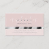 Rosa Silber Elegance Visitenkarte (Rückseite)