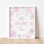 Rosa Silber Erfrischung an der heißen Schokolade B Poster