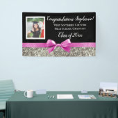 Rosa Silber Glitzer Foto Abschluss Banner Signieru (Messeveranstaltung)