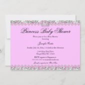 Rosa Silber High Heel Princess Baby Shower Ethnic Einladung (Rückseite)