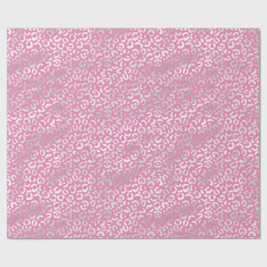 Rosa Silber Leopard Print Geschenkpapier (Flach)