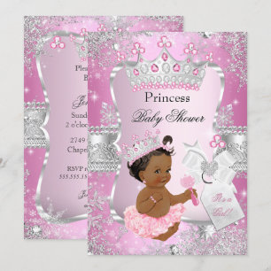 Rosa Silber Prinzessin Babyparty Ethnisch Einladung
