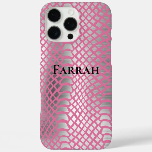 Rosa Silber Schlange Print Case-Mate iPhone Hülle (Rückseite)